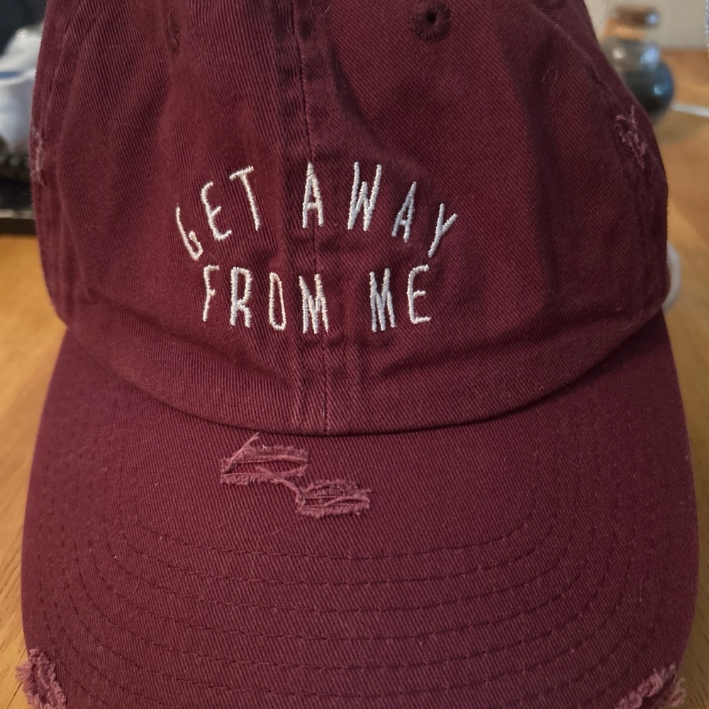 Maroon Embroidered Women's Cap